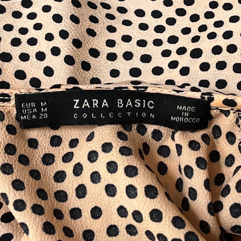 Zara Basic Double Frill Polka Dot Silk Effect Blo… - image 6